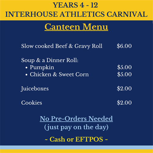Aths Carnival Canteen Menu